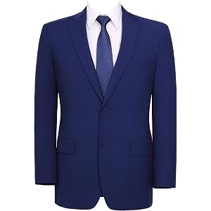 AMY ZHU Men's Suit Separates Classic Fit Blazer and Pants Big & Tall Sizes | notch lapel, single breasted, side vents, flat f