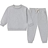 WATOCHE Baby Boys Sweatsuit Set Organic Cotton Toddler Boys Clothes Fall Outfits 2 Piece Top and Pants Clothing Sets