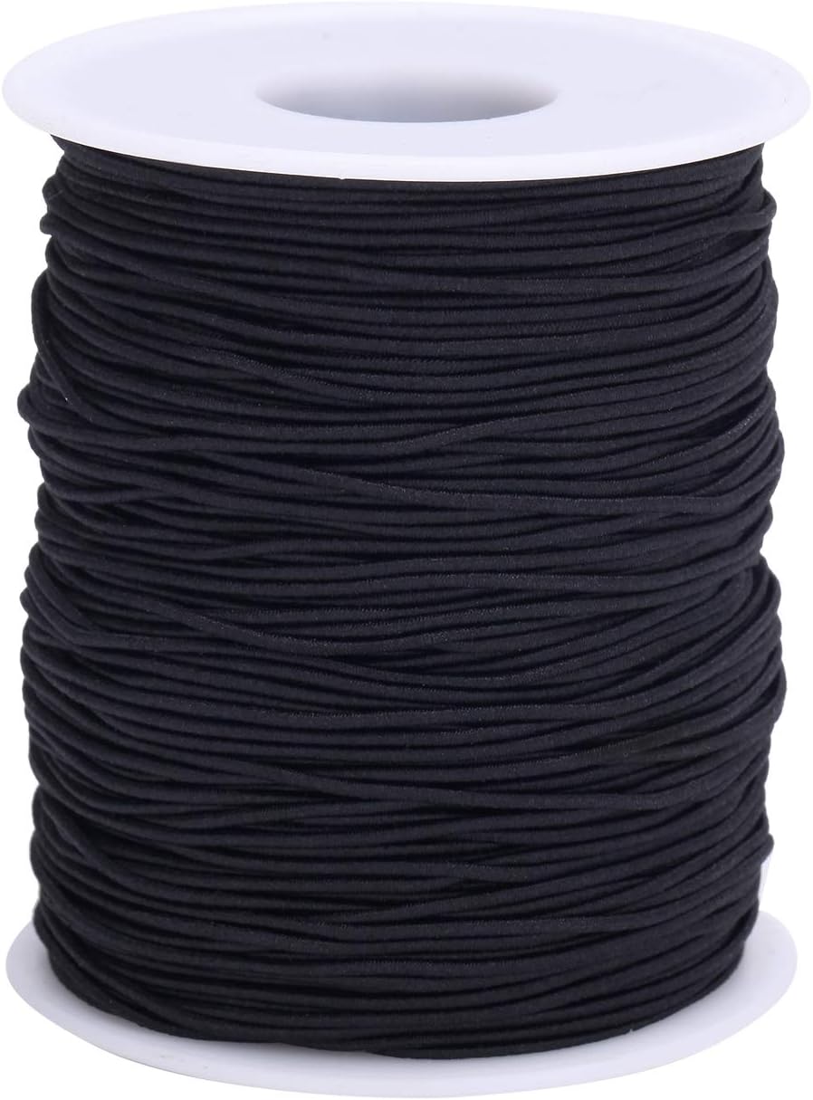1mm Elastic String Cord Stretchy Bracelet String Beading Thread for Jewelry Making and Bracelet Making, 109 Yards, Black