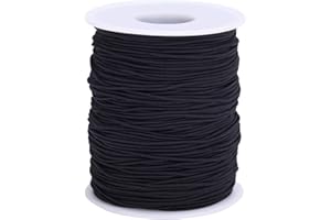 Senkary 0.8 mm Elastic String Cord Stretchy Bracelet String Beading Thread for Jewelry Making and Bracelet Making, 109 Yards, Black