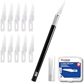 HARDWIN 10-Pack #11 Ceramic Craft Knife Blades with 1 Aluminum Alloy Handle | Ten rustproof #11 ceramic blades and one aluminum alloy handle cut leather, foam board, thin plastic and paper with precision