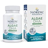 Nordic Naturals Algae DHA - 60 Soft Gels - 500 mg Omega-3 DHA - Certified Vegan Algae Oil - Plant-Based DHA - Brain, Eye & Nervous System Support - Non-GMO - 30 Servings