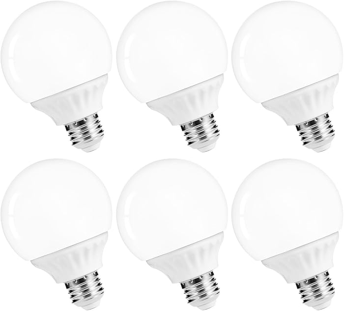 LOHAS LED Vanity Light Globe Bulbs, 40-45W Equivalent LED G25 Bulbs Daylight 5000k, Bathroom Vanity Lighting, 500Lm Lights E26 Edison Base for Home Bathroom Mirror Light Bulbs Not-Dimmable, 6Pack