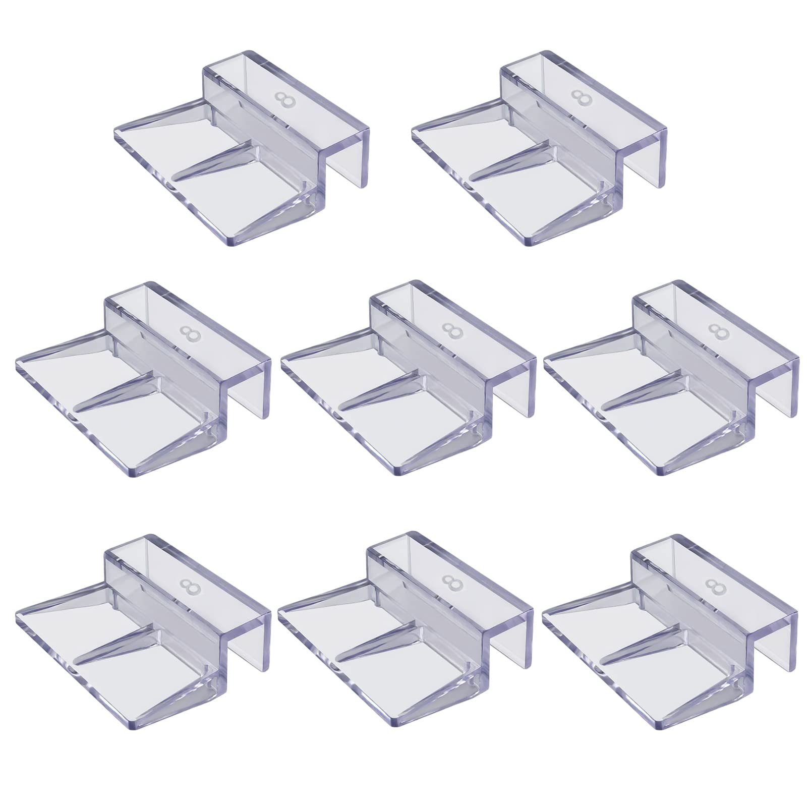 SHULLIN Pack of 8 Support Holder Glass Cover Clips Glass Cover Clips Glass Cover Universal Holders Aquarium Cover Holder for Rimless Aquariums (Transparent) (8 mm)