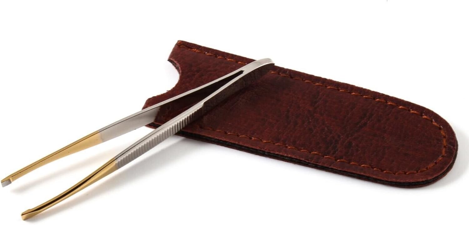 Slanted Tweezer with case Solingen Germany Professional Tweezer tool