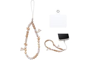 S.J JEWELRY Phone Charm Phone Wrist Strap with Tether Tab Beaded Phone Lanyard Phone Wristlet Handmade Semi-Precious Gemstone Phone Chain