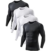 5 or 4 Pack Compression Shirts for Men Long Sleeve Athletic Base Layer Undershirt Gear T Shirt for Workout