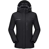 CAMEL CROWN Women’s Mountain Snow Waterproof Ski Jacket Detachable Hood Windproof Fleece Parka Rain Jackt Winter Coat