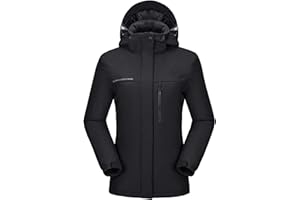 CAMEL CROWN Women’s Mountain Snow Waterproof Ski Jacket Detachable Hood Windproof Fleece Parka Rain Jackt Winter Coat