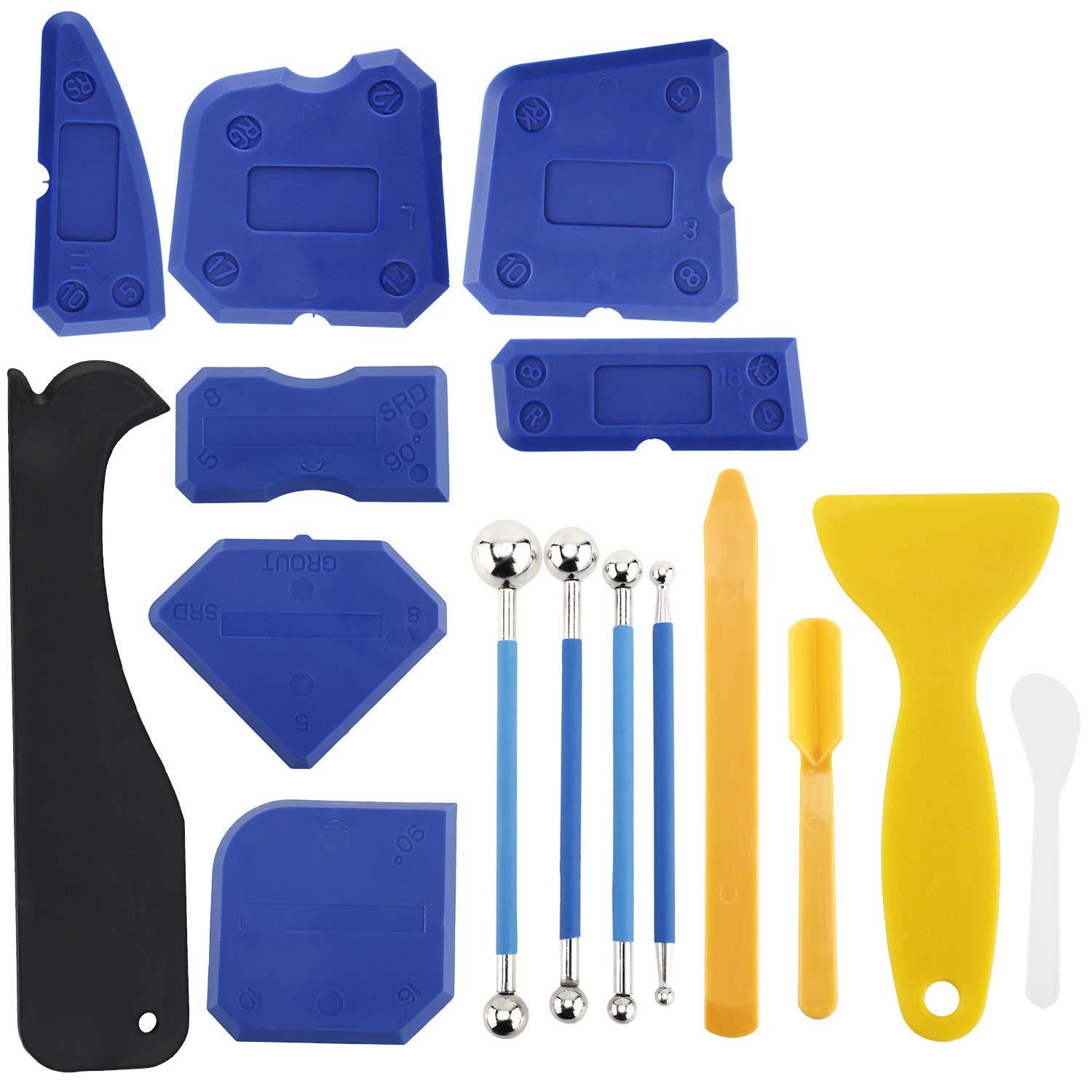 16 PCS Caulking Tool Caulk Caps Silicone Sealant Finishing Tool Metal