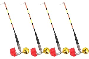 SOPOTUTU 4pcs Fishing Bite Indicator LED Alarms with Clip Rods Sensitive Night Fishing Gear with Flashing