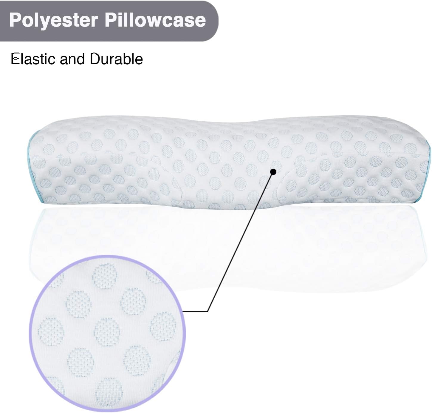 LEREKAM Cervical Pillow Memory Foam Pillow Orthopedic Sleeping Pillows Ergonomic Cervical Pillow for Neck and Shoulder Pain,Side, Back and Stomach Sleepers,Pillowcase,Massage Granule(Firm&Blue dot): Home & Kitchen