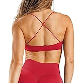 OMKAGI Sports Bras for Women Strappy Workout Bras Open Back Yoga Bra Gym Crop Tops