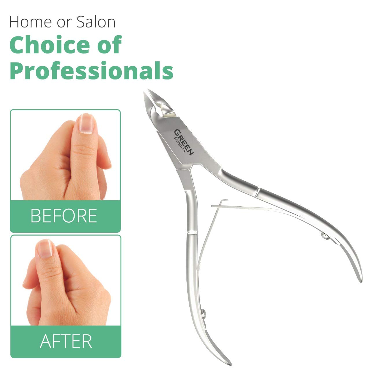 Premium Cuticle Trimmer Stainless Steel Nipper – Sharp Blades with Double Spring – Manicure Pedicure Tool for Home and Salon: Home Improvement