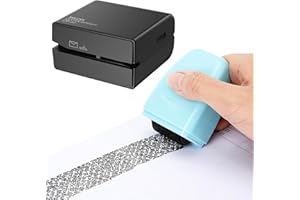 SYLCXX Electric Letter Opener and Confidential Roller Stamp Combo, Portable Office School Stationery for Cutting Envelope,ID Blockout, Womens Mens Moms Dads Gifts for Birthday Anniversary