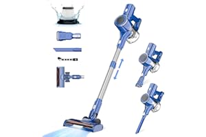 Huije Cordless Vacuum Cleaner,28Kpa 380W Stick Vacuum with LED Display&Headlights,6-in-1 Rechargeable Vacuum,45mins Max,Lightweight Vacuum for Hardwood Floor Low-Pile Carpet Pet Hair