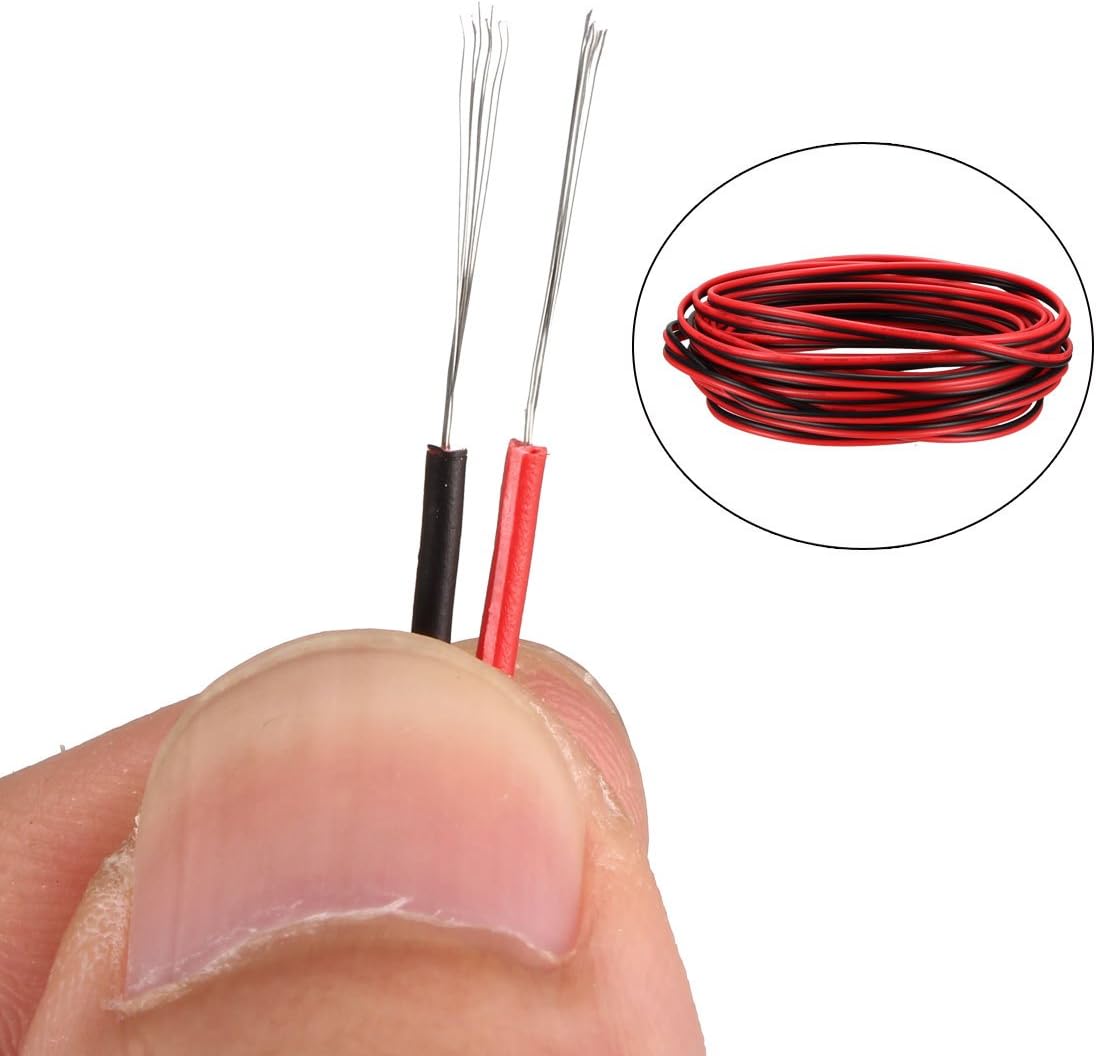 sourcing map Red Black Wire 2pin Extension Cable Cord 26 AWG Parallel Wire Tin Plated Copper 5M Length for LED Strip Light - Image 4