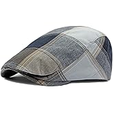 Plaid Newsboy Hats Flat Cap for Men Women Adjustable Lightweight Ivy Catsby Cabbie Driving Hat