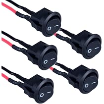 Lot De 10 Mini Interrupteurs à Bascule 12V/220V KCD1 – Pré-câblés 15cm, SPST ON/OFF, Noir, Pour Auto Bateau Appareils Ménagers