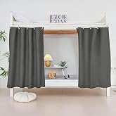 ziyue 2 Pcs Blackout Bunk Bed Curtains 78.7 * 59" Dorm Privacy Curtain | Thicken loft bed curtains with black shading coating, 99% blackout, 2 pcs 78.7*59", for students privacy protection