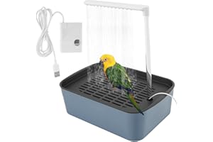SAHENITEANA Automatic ABS Bird Bath Shower, Parrot Bathtub with Circulating Faucet for Pet Bird, Low Noise Electric Cockatiel