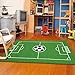 Furnish my Place 685 Solid Soccer Rug for Play Area | All Star Soccer Field Ground | Kids Playroom | Contemporary Design | Accent Rug Kindergarten | Green (3'3
