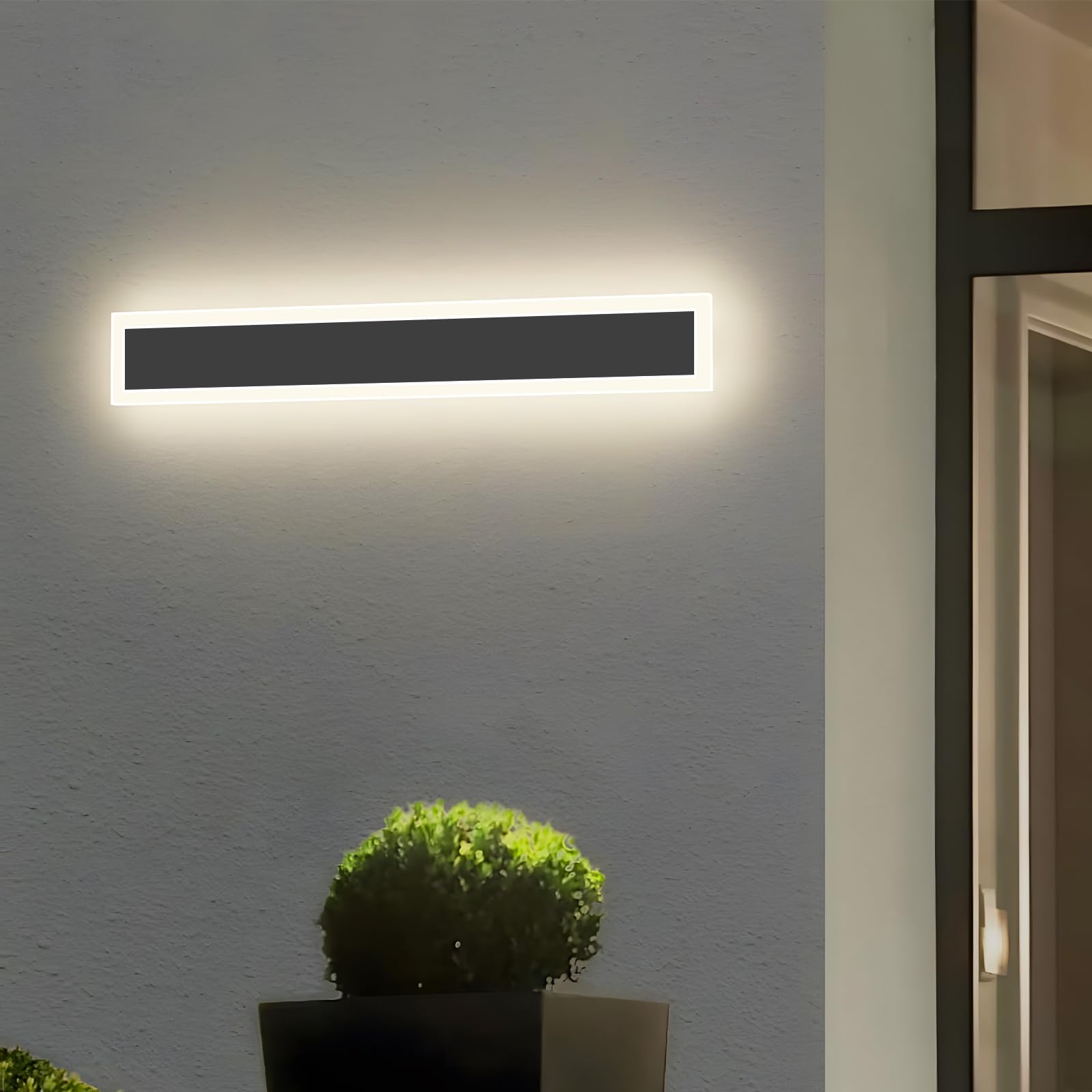 ZTWLEED LED Outdoor Wall Lights,8W Wall Lamp Natural White 4000K,Waterproof Exterior Acrylic Long Outdoor Wall Light for Garden Villa Porch Terraces Garage,40CM