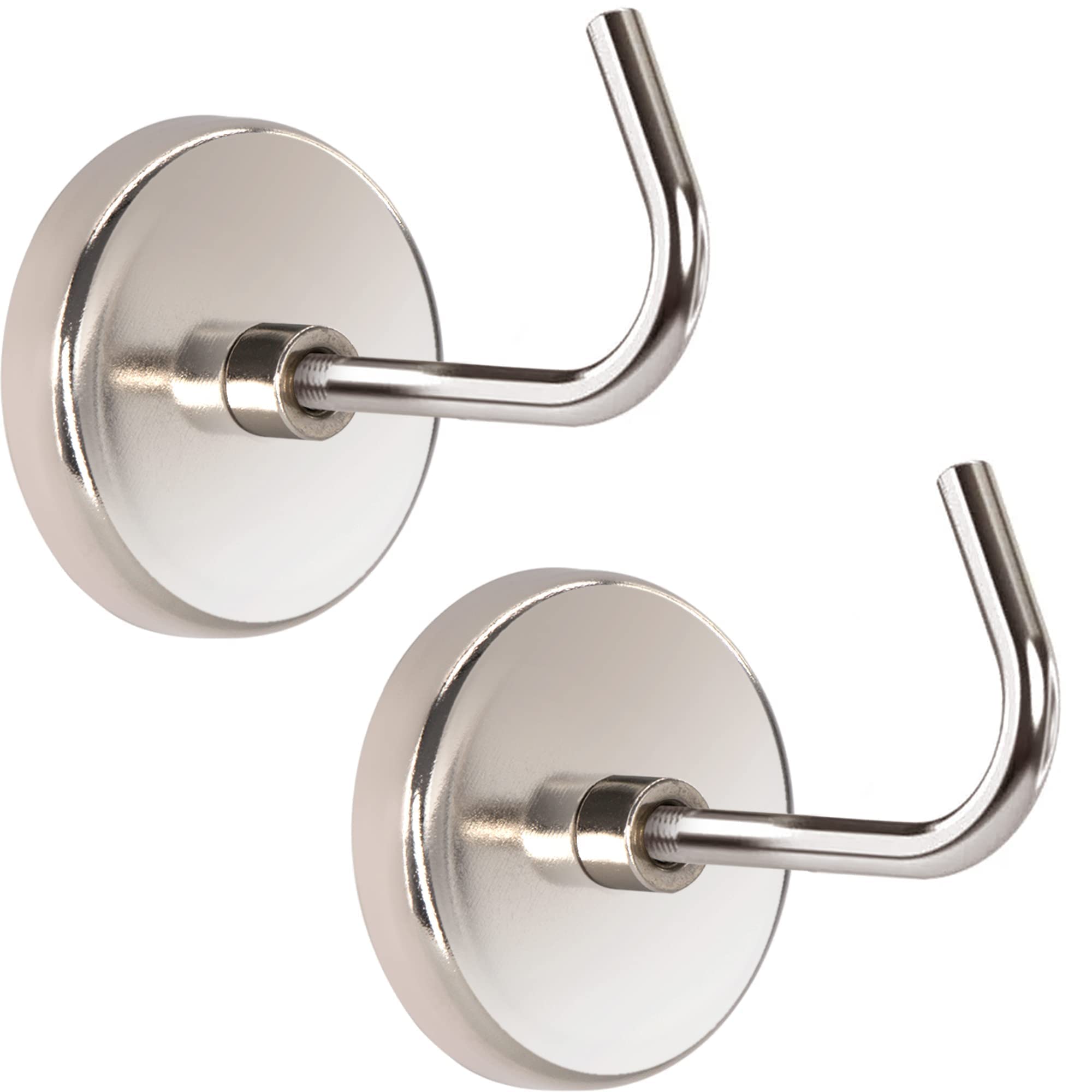 Photo 1 of RamPro Magnetic Hooks, 8 Lbs Capacity, Heavy Duty Chrome Plated Magnetic Hook Set for Hanging – Universal Use for Classroom, Kitchen, Garage, or Office – 2 Pack