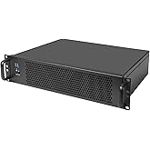 IPCHASSIS 2U Industrial Computer Case Rackmount Chassis Short Depth 13.38" Support ATX Motherboard Use Flex ATX PSU