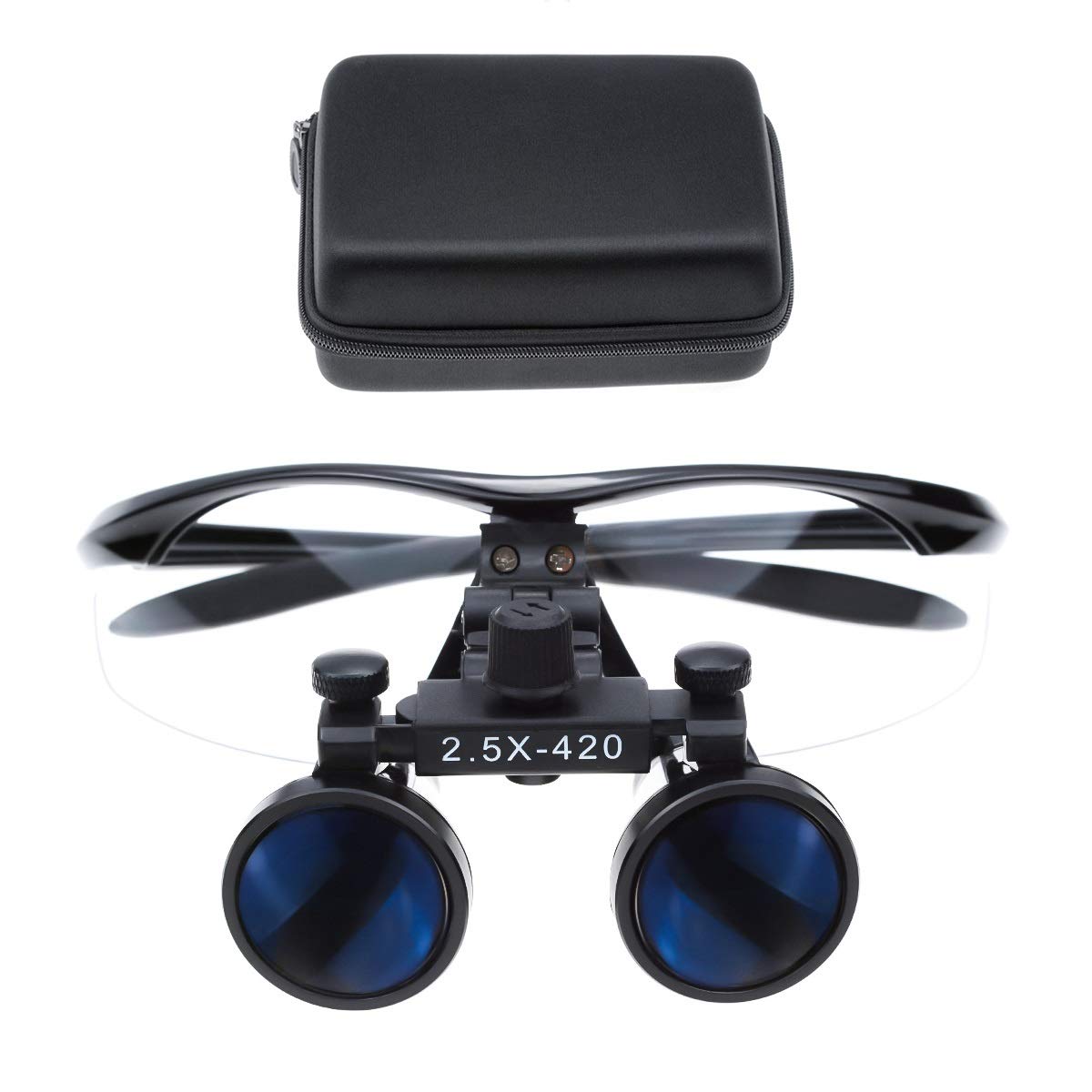 ORILAO 2.5X 420mm Antifog Portable Loupe Surgical Binocular Loupes Magnifying Glasses (Black) — image 1