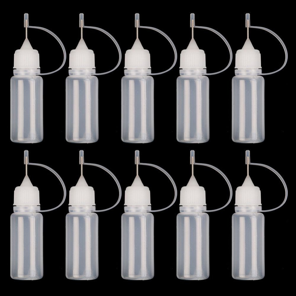 SKONHED 10ML Glue Applicator Needle Squeeze Bottle for Paper Quilling DIY Scrapbooking Paper Craft Tool 10Pcs