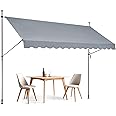 VEVOR 138" x 122" Patio Awning Retractable, Outdoor Retractable Patio Awning Sunshade Shelter, Adjustable Patio Door Window Awning Canopy with Manual Crank Handle for Backyard, Garden, Balcony