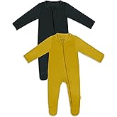 Jimonda Bamboo Baby Pajamas,Unisex Boys Girls One-Piece Footies,Long Sleeve Sleepers 2-Way Zip closure Romper