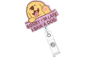 Funny Badge Holder Retractable Cute Dog Badges Reels Accessories ID Clip for Nursing Nurses Doctor Student Teacher Healthcare
