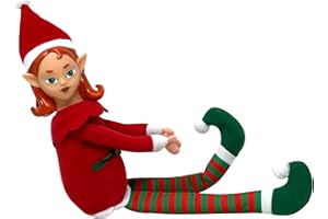 The Original Elf 12" Plush Christmas Elf Doll – Poseable Shelf Sitter with Flexible Dangling Legs – Perfect for Christmas Decorations, Toy Elf for Kids, Mini Elves, and Tree Topper (Girl)
