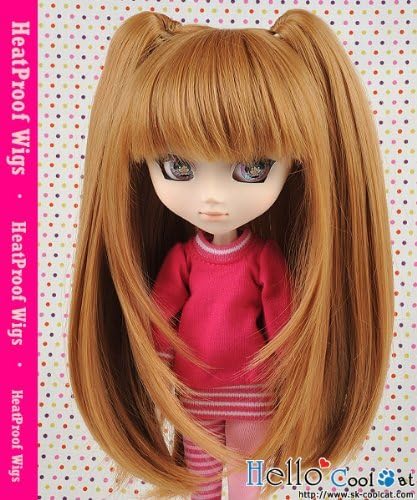 8 to 9.5 inches CC heat Doll 3-way wig Long milk tea HT-02C