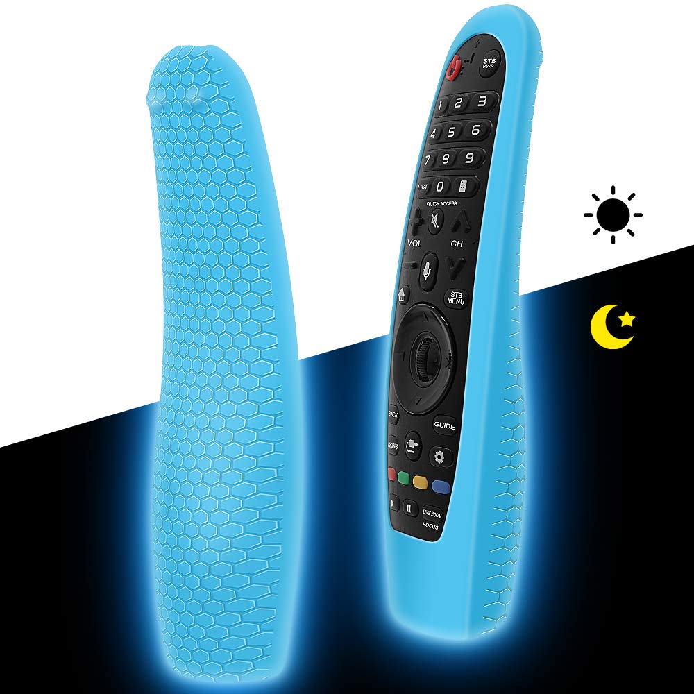 Protective Case for LG AN-MR600 / LG AN-MR650 / LG AN-MR18BA / AN-MR19BA / AN-MR20GA Remote Control, Silicone Anti Slip LG Magic Remote Case Cover Skin Holder Sleeve Protector Sleeve Holder(Glow Blue)