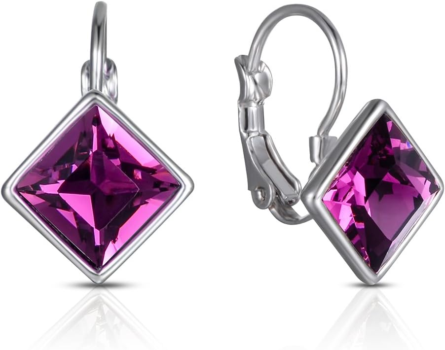 Fashion Crystal Leverback Earrings Made with Austria Crystals Earrings for Women Gifts