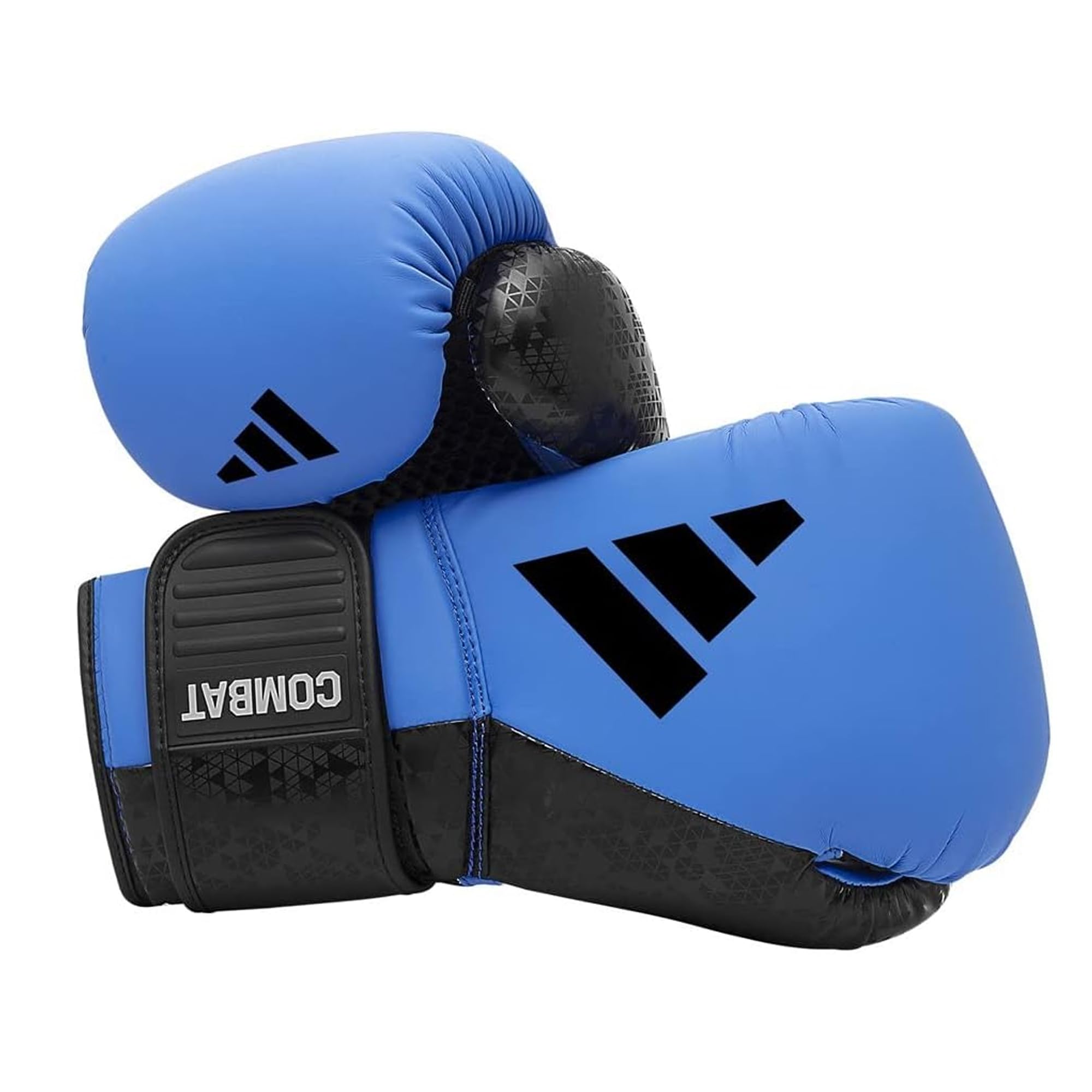 adidas Combat 50 Boxing Gloves - 16oz, Blue - Made of Durable PU Leather, Pre-Moulded Foam Construction for Shock Absorption, Boxing Glove for Training, and Sparring