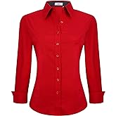 Esabel.C Womens Button Down Shirts Long Sleeve Regular Fit Stretch Work Blouse