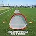 GoSports Foldable Pop Up Soccer Goal Nets, Set of 2, With Agility Training Cones and Portable Carrying Case for Kids & Adults (Choose from 2.5', 4' and 6' sizes)