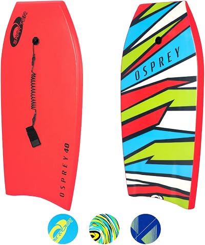 Osprey 40 Inch Bodyboard with Leash, XPE Deck, EPS Core for Teens Adults