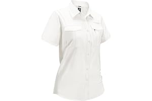 Haimont Women's Sun Protection Fishing Hiking Shirts Button Down Short Sleeve Water Resistant Quick Dry Outdoor