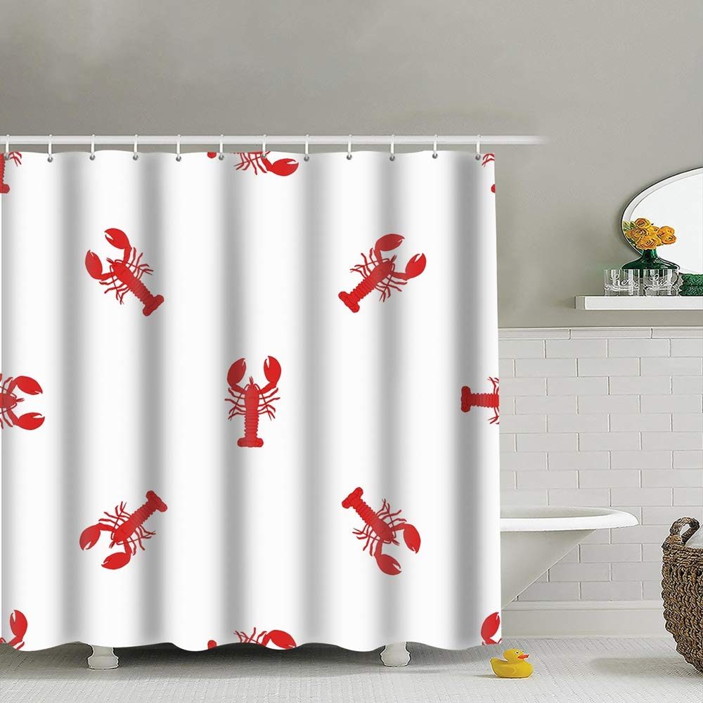 Amazon Com Best Bags Lobster Polyester Fabric Shower Curtain