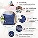 HOME BRILLIANT Striped Decorative Corduroy Velvet Euro Sham Couch Throw Pillow Cover for Bed, 24 inch (60cm), Navy Blue