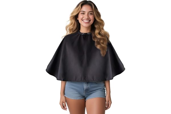 Noverlife Makeup Cape, Shortie Makeover Bib for Beauty Salon Smock for Clients, Lightweight Comb-out Beard Shaving Apron