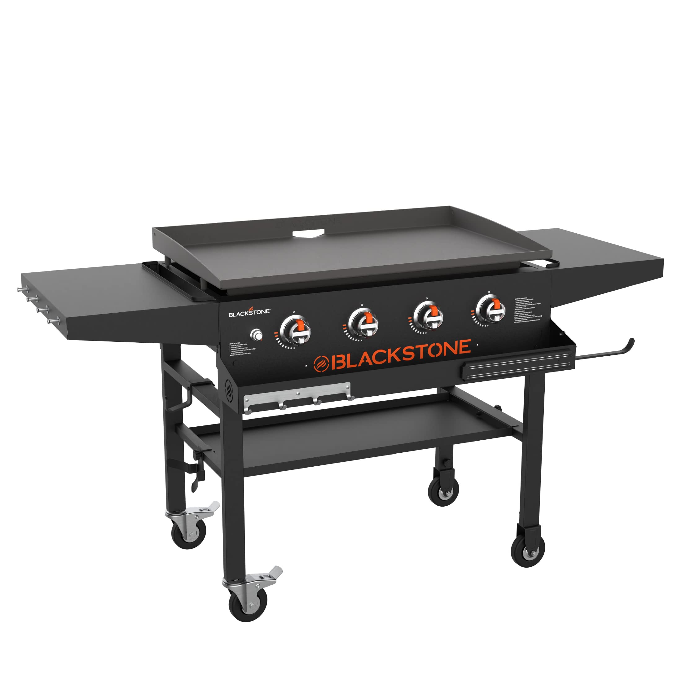 Blackstone 1984 Original 36 Inch Front Shelf, Side Shelf & Magnetic Strip Heavy Duty Flat Top Griddle Grill Station for Kitchen, Camping, Outdoor, Tailgating, Black