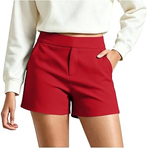 xiaoleilemon 2026 Dress Shorts for Women Plain Pull On Shorts Dressy High Waisted Summer Business Casual Work Shorts