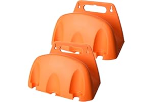 IWOWHERO 2pcs Heavy Duty Wall Mounted Garden Hose Holder Space-Saving Outdoor Hose Hanger Rack with Plastic