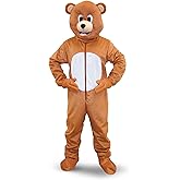 Dress Up America Bear Mascot Costume - Full Body Animal Suit for Kids & Adults - Includes Jumpsuit & Mask
